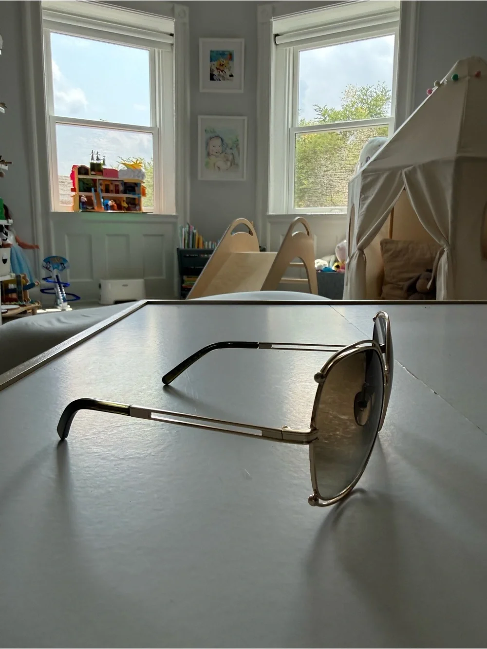 Gold Frame Oversized Women's Sunglasses - Brown Lenses